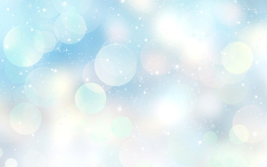 Blue winter blurred abstract background.