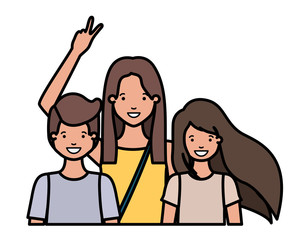 mom with her children avatar character