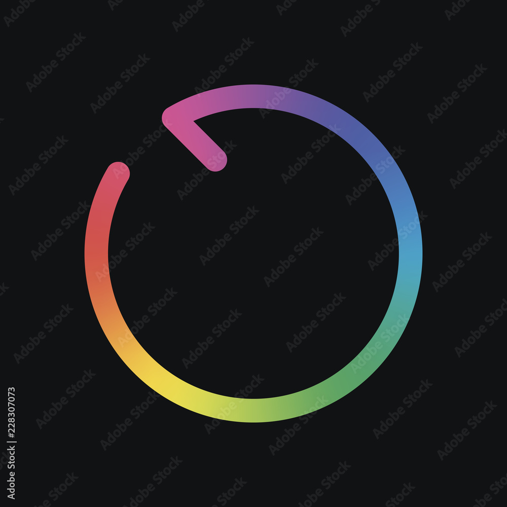 Poster simple arrow, update, reload, counterclockwise direction, backward. navigation icon. linear symbol w