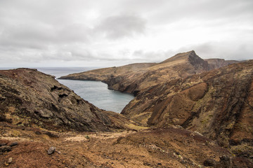 The beautiful Ponta de Sao Lourenco of the popular trekking, hiking and walking trail on the Madeira island