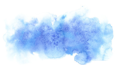 Watercolor blue abstract shape. Template for the design of posters, invitations, cards.