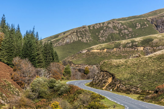 France, Pyrenees Atlantiques, Basque Country, Iraty massif, road of the Col de Iratiko et Leopak (mountain pass) (1,327 meters)