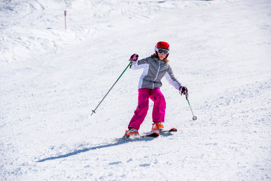 Little girl at ski school