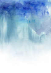 Abstract watercolor blue background. Template for the design of posters, invitations, cards.