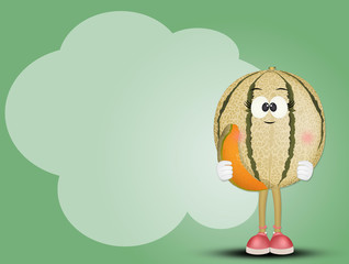funny illustration of melon