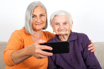 Elderly women's selfie