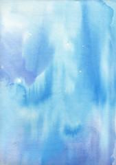 Abstract watercolor blue background. Template for the design of posters, invitations, cards.