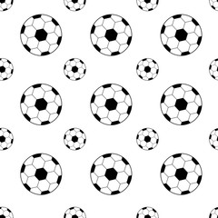 Obraz premium pattern with soccer balls black