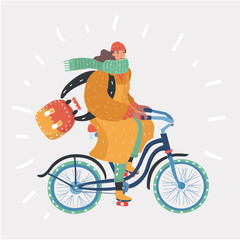 Fototapeta premium Fashion Woman With Bicycle