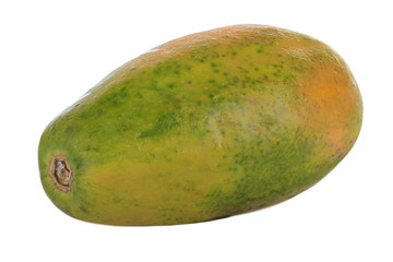 green yellow pawpaw isolated on white background