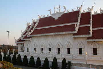 White chapel with architecture.