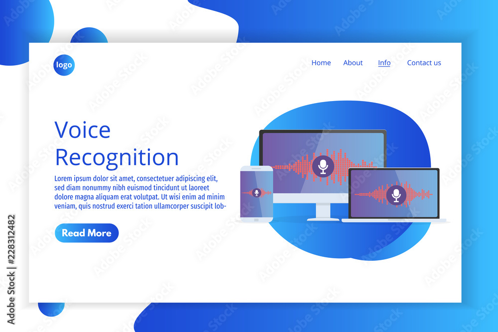 Poster voice messages, voice recognition isometric concept. can use for web banner, landing page template, 