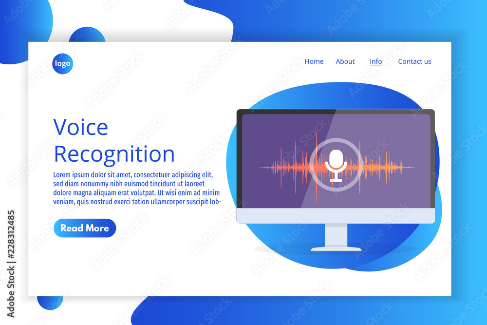 Poster voice messages, voice recognition isometric concept. can use for web banner, landing page template, 