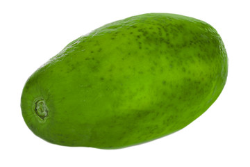 green pawpaw isolated on white background