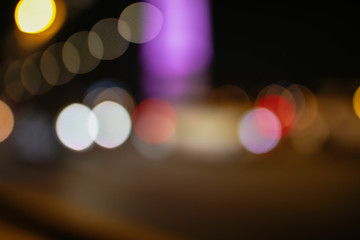 Bokeh city at night as an abstract background