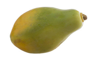 green pawpaw isolated on white background