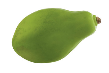 green pawpaw isolated on white background