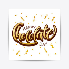 Hand drawn Happy chocolate day typography lettering