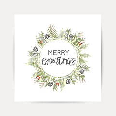 hand drawn Christmas card celebration quote elegant minimalist