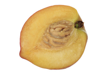 slice of peach isolated