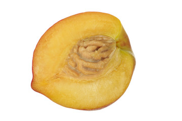 slice of peach isolated