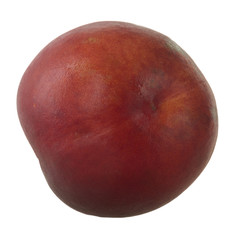 red nectarine isolated on white background