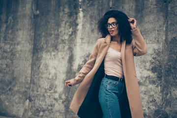 Portrait of nice confident content graceful feminine attractive