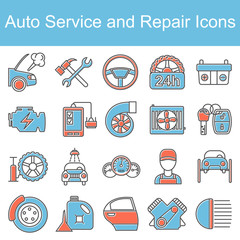 Car service maintenance icon set