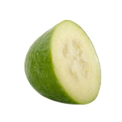 half of feijoa isolated on white background
