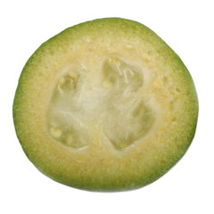 slice of feijoa isolated on white background