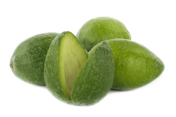 heap of feijoa isolated on white background
