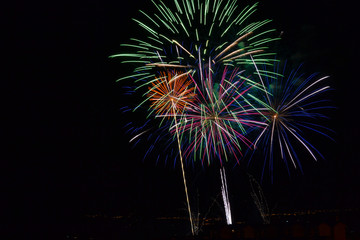 Colorfull fireworks at night, celebration