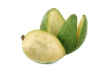 heap of feijoa isolated on white background