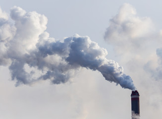 Smoke from the pipes of the factory