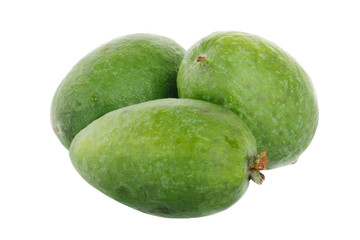 heap of feijoa isolated on white background