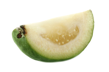 slice of feijoa isolated on white background