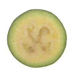 slice of feijoa isolated on white background