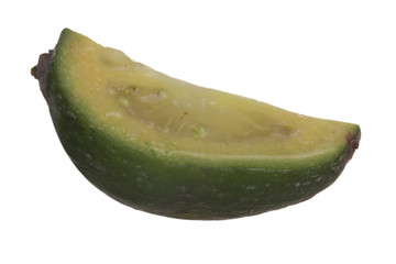 slice of feijoa isolated on white background