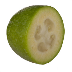 slice of feijoa isolated on white background