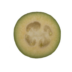 slice of feijoa isolated on white background