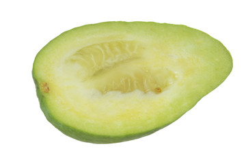 slice of feijoa isolated on white background