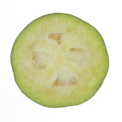 slice of feijoa isolated on white background