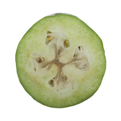 slice of feijoa isolated on white background