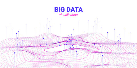 Wave 3D Big Data Visualization. Analysis Infographic.