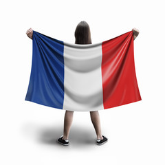 Women and French flag