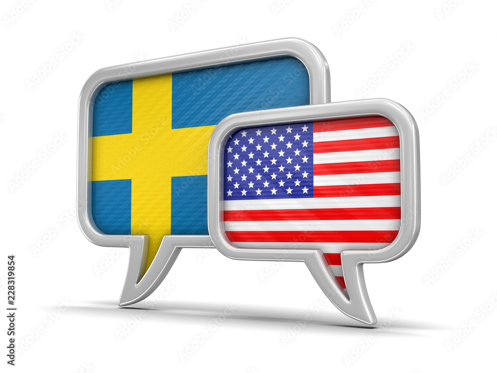 Poster speech bubbles with flags. image with clipping path