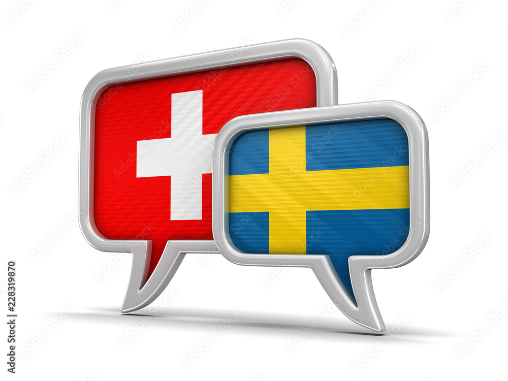 Poster speech bubbles with flags. image with clipping path