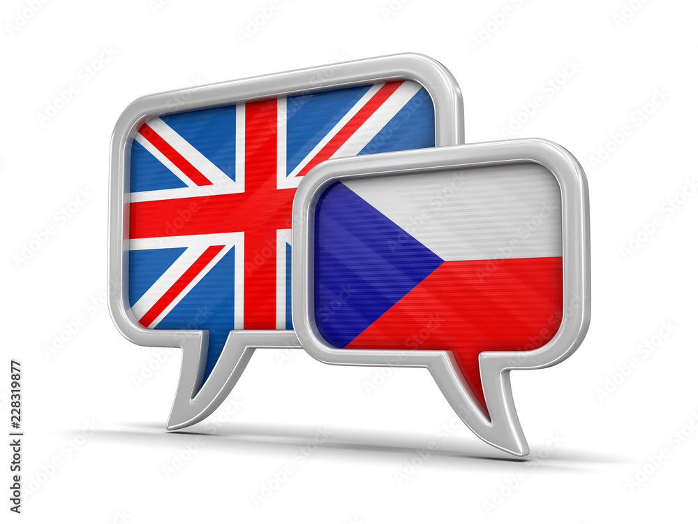 Poster speech bubbles with flags. image with clipping path