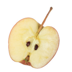 half of apple isolated on white background
