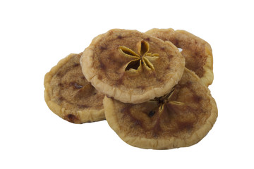 heap of dried apples isolated on white background